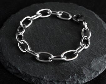 Dikke dikke roestvrijstalen kabelkettingarmband - alternatieve punk-grunge-gothstijl