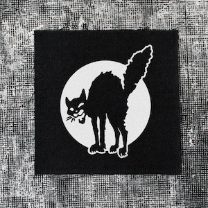 アナーキスト黒猫パッチ、サボタビー、パンクパッチ、パンクパッチ、縫い付けパッチ、ジャケット用パッチ、ジャケットパッチ、キャンバスパッチ、パッチ