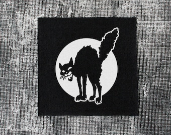 Anarchist Black Cat Patch: Sabot Tabby Sew On Punk Patches for Jackets