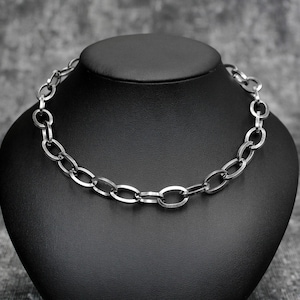 Chunky Thick Flat Cable Chain Necklace, Punk Necklace, Goth Jewelry, Grunge Jewelry, Punk Chain, Alt Jewelry, Chain Necklace, Layering Chain