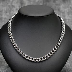 Chunky Stainless Steel Twisted Curb Chain Necklace: Punk Goth Grunge Streetwear Jewelry