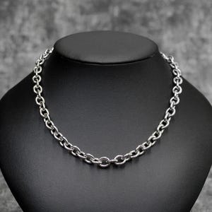 Stainless Steel Chunky Cable Chain Necklace, Simple Chain Necklace, Plain Chain Necklace, Punk Necklace, Alt Streetwear, Layering Chain