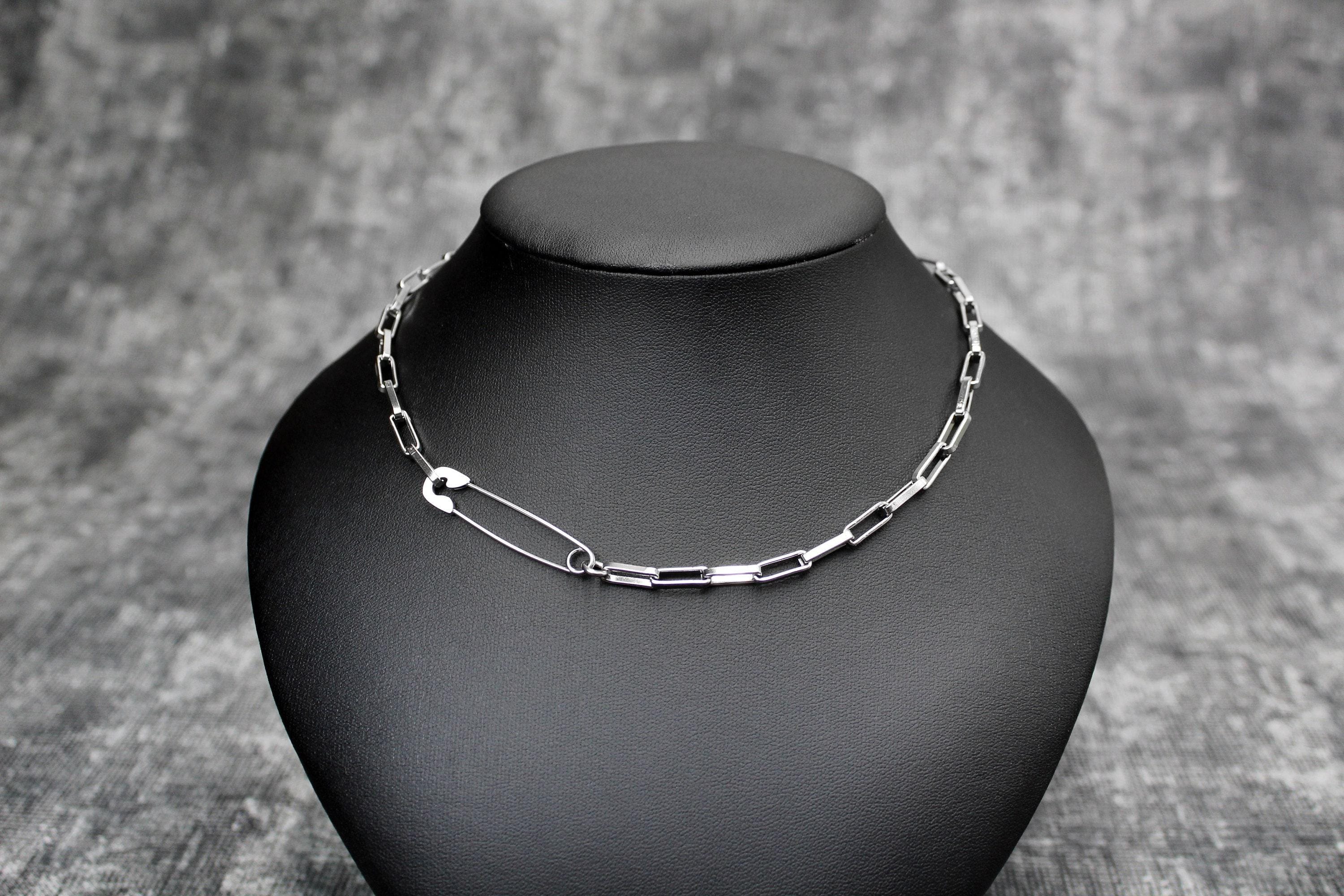 Edelstahl Sicherheitsnadel Halskette: Punk Goth Grunge Schmuck