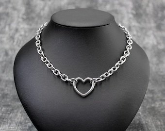 Y2k Grunge Necklace Chunky Hollow Heart Star Chain Snowflake