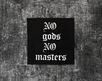 No Gods No Masters: Black Canvas Sew-On Anarchy Patch