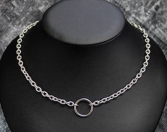 Sierlijke roestvrijstalen o-ringketting: punk-goth-kettingchoker