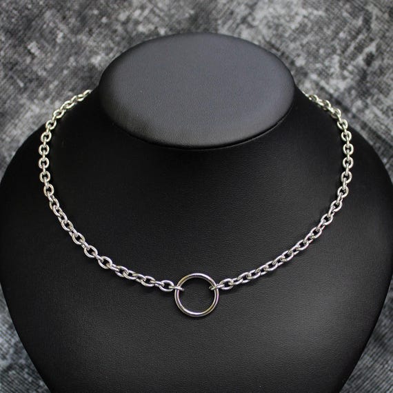 Collana Donna Luna E Stelle In Acciaio Inox - Catena A Girocollo Regolabile Con Ciondoli O-Ring - Argento, Oro, Nero