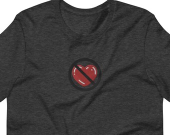 No Heart Symbol (Red Heart) Embroidered Unisex T-Shirt