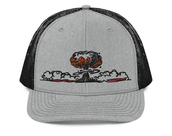 Embroidered Atomic Mushroom Cloud Snapback Trucker Hat