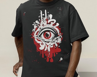 Surreal Auge Grafik T-Shirt - Bio-Baumwolle Oversized Unisex Streetwear T-Shirt