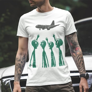 Funny Alien T-Shirt: Anxious UFO Spotting, Unisex Short-Sleeve