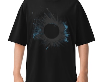 Black Hole Eclipse T-Shirt - Unisex Organic Oversized High Neck Streetwear Tee