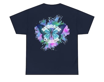 Butterfly Graphic Top | T-Shirt Unisex Heavy Cotton Tee