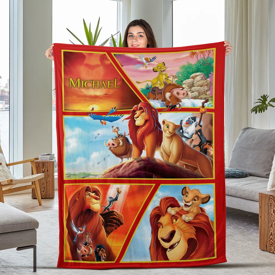 Personalized Lion King Blanket Lion King Birthday Gift Lion Etsy