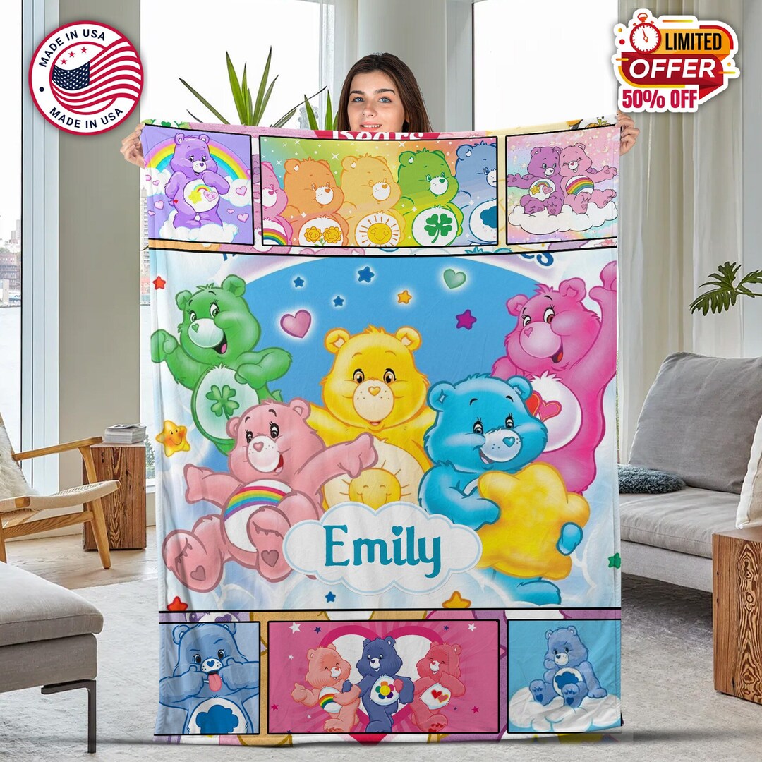 Personalized Care Bears Blanket Care Bears Fleece Blanket Etsy
