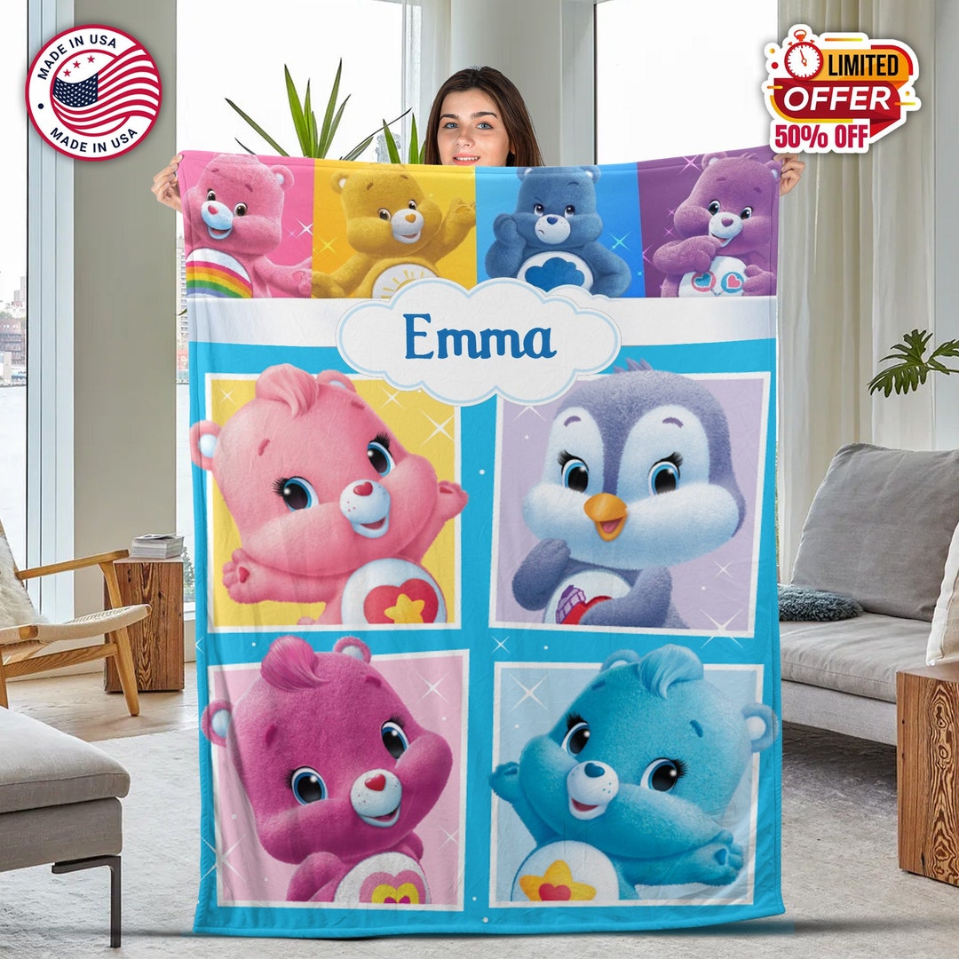 Personalized Care Bears Blanket Care Bears Fleece Blanket Etsy