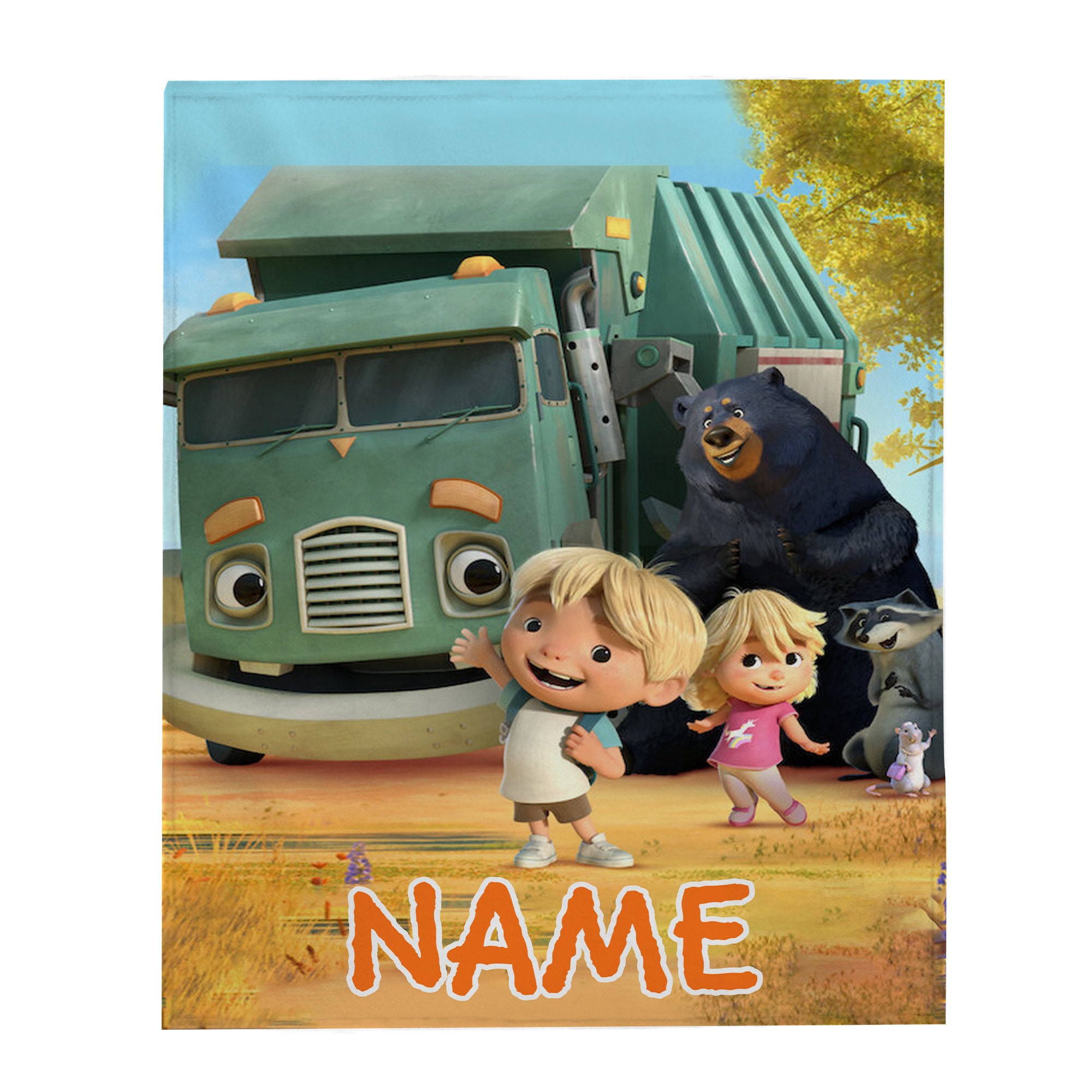 Personalized Hank And Trash Truck Trash Truck Blanket, Disney Lovers