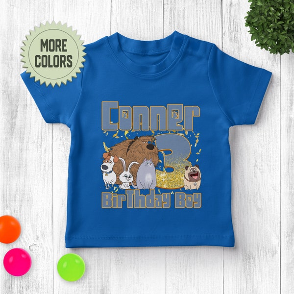 The Secret Life of Pets Birthday Shirt, Custom Name And Age Secret Life of Pets Family Shirt Life of Pets Family Birthday Squad Shirt BXHL33