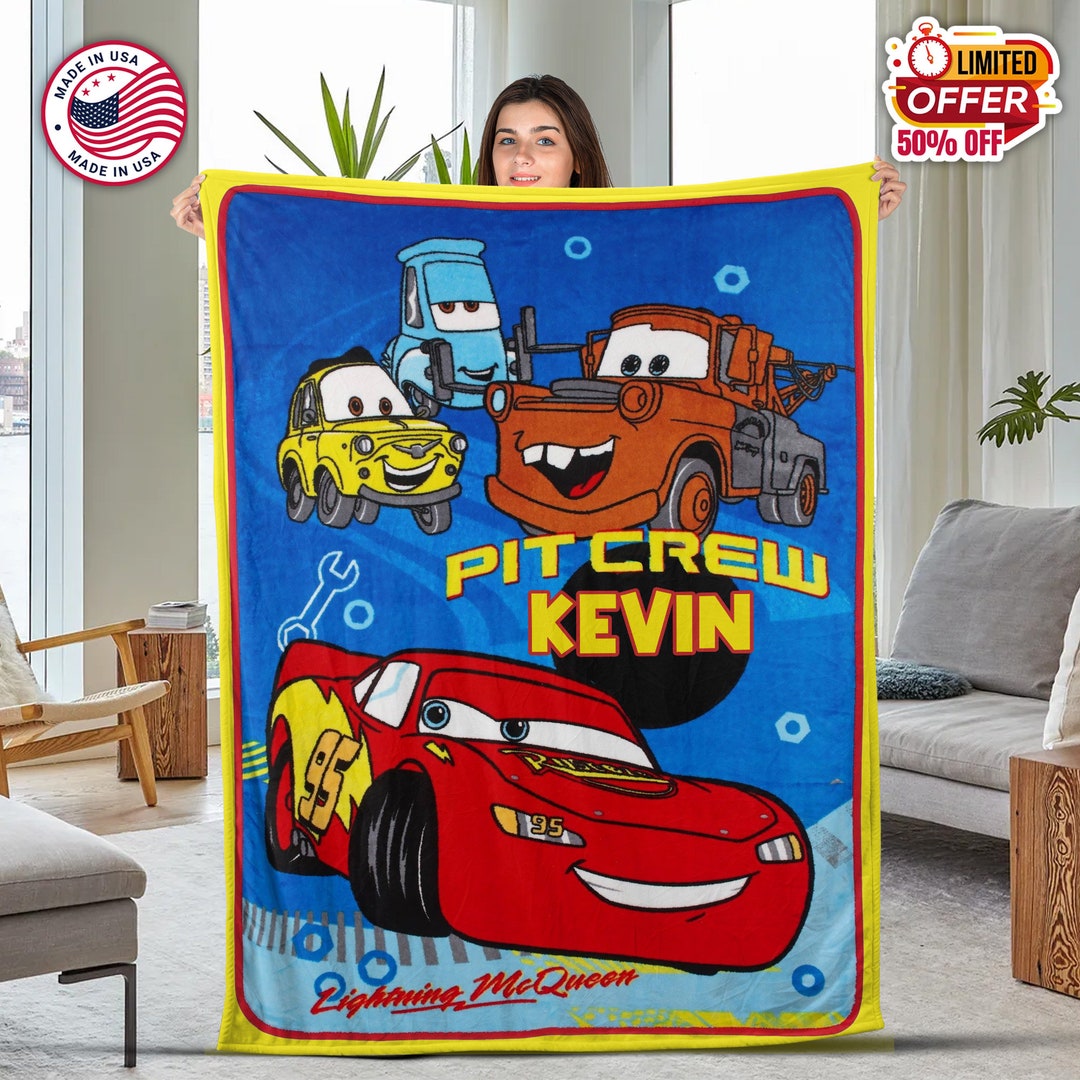 Personalized Cars Lightning Mcqueen Blanket Lightning Mcqueen Etsy
