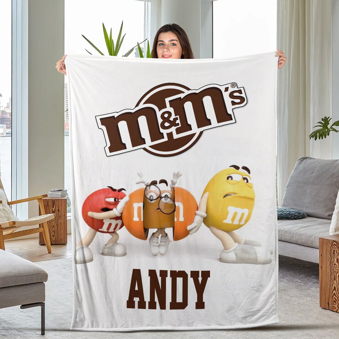 Personalized M and M Blanket Cartoon Characters Blanket Etsy
