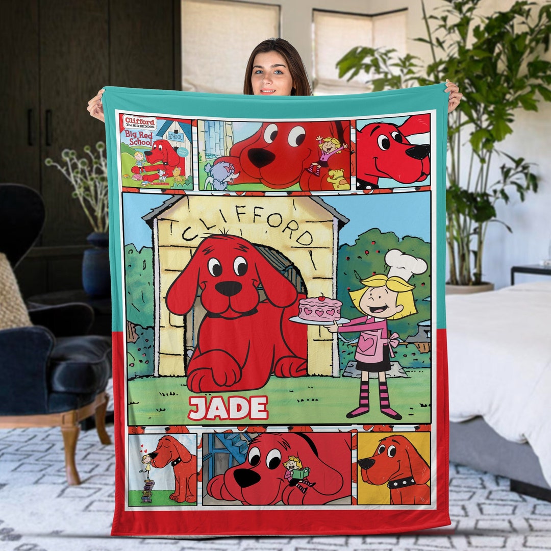 Personalized Clifford the Big Red Dog Blanket Clifford Blanket Etsy