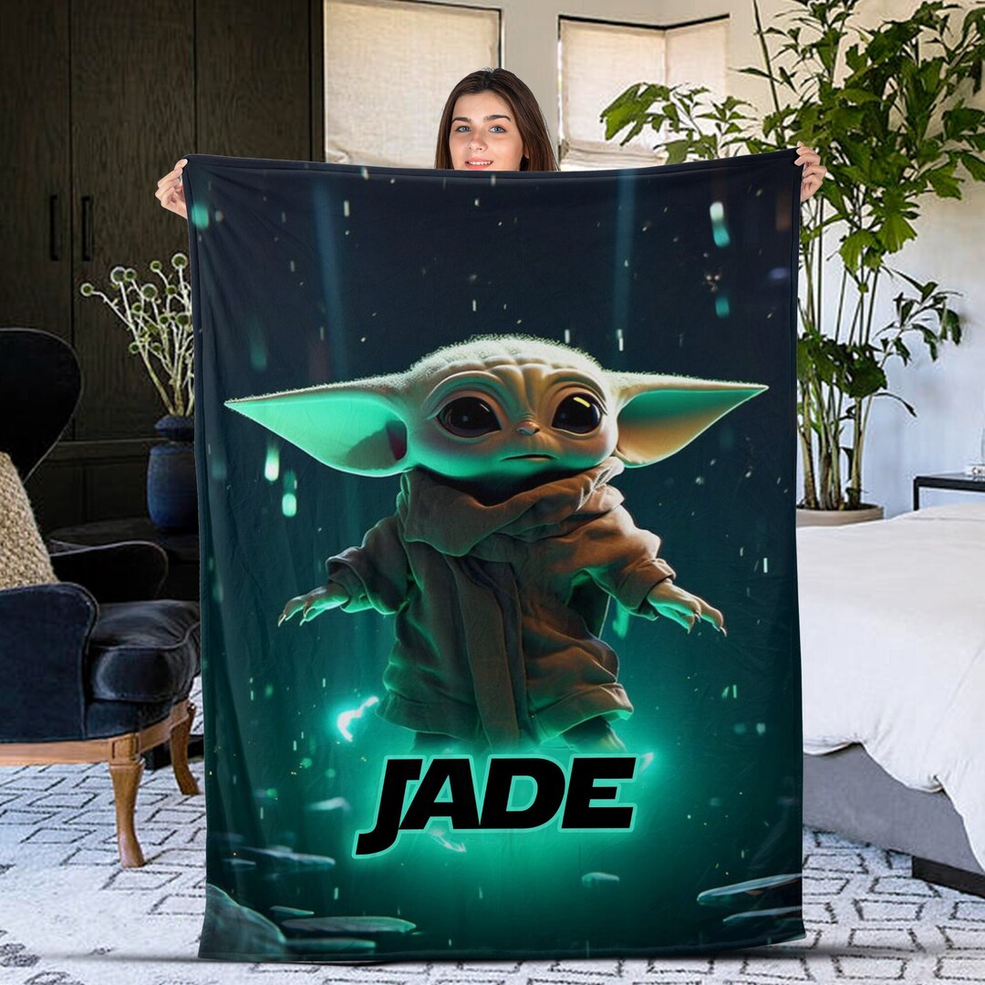 Personalized Baby Yoda Blanket Baby Yoda Bedding Set Star Etsy