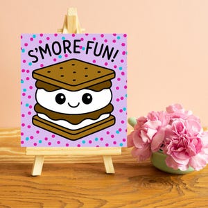 DIY Paint Kit Smores 8x8 Canvas Set, Adult Art Kit, Beginner Friendly Painting, Art Gift for Creatives, Painting Gift, Kids Activity, Kawaii