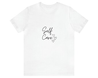 Camiseta de manga corta de jersey unisex Self Care 3 Hearts