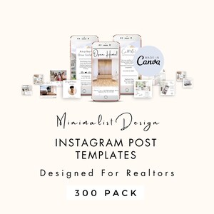 300 Instagram Posts. Facebook Posts. Canva Templates. Real Estate Bundle. Social Media Posts. INSTANT DOWNLOAD - Minimalist - SCS001