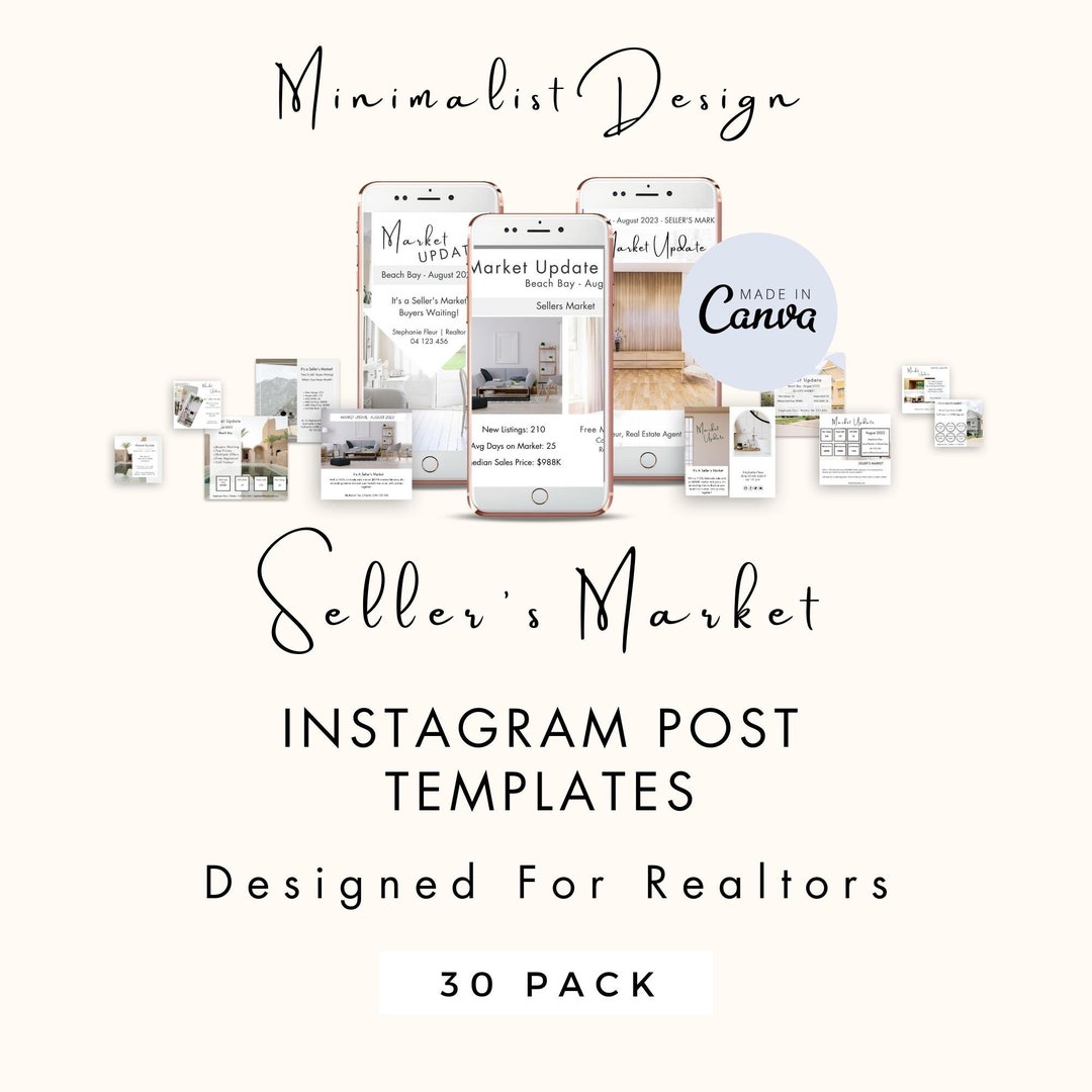 30 Real Estate Instagram Post Canva Templates. market Etsy