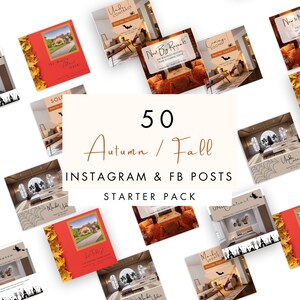 50 modèles immobiliers automne/automne. Publications Instagram et publications Facebook. Halloween. Modèles de toile. Réseaux sociaux. TÉLÉCHARGEMENT IMMÉDIAT - SCS007