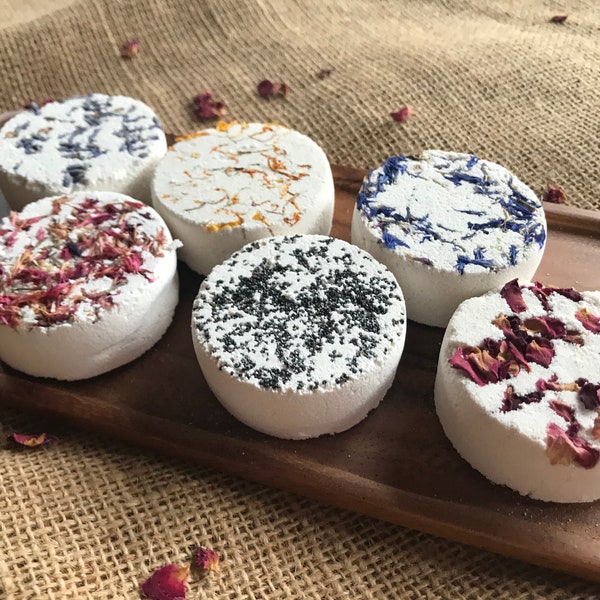 Aromatherapy shower steamers, box of 6, birthday gift, thank you gift, shower fizzer, shower bomb, self care, well-being, pamper, selection