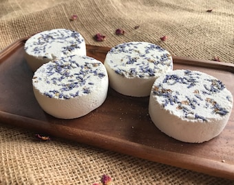 Vaporizadores de ducha con aromaterapia, lavanda, naranja y bergamota, aptos para veganos (caja de 4)