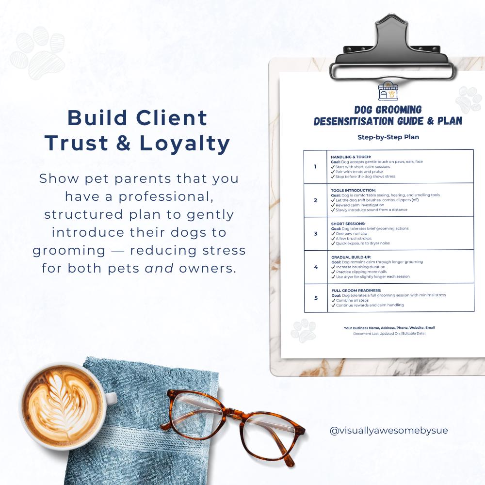 View of Dog Grooming Desensitisation Guide and Plan INSTANT Digital Download ...