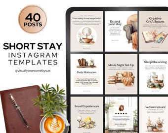 Short Stay Instagram Post Templates: Vacation Rental Marketing (Digital Download)