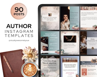 Modelos de Instagram para Autores: Marketing de Livros, Postagens em Mídias Sociais (Download Digital)