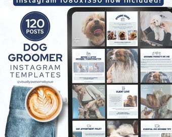 Dog Groomer Instagram Templates: Business Branding (Digital Download)