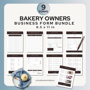 Bäckerei Business Forms Template Bundle: Bestellscheine, Preislisten, Rechnungen (8.5x11 Digital Download)