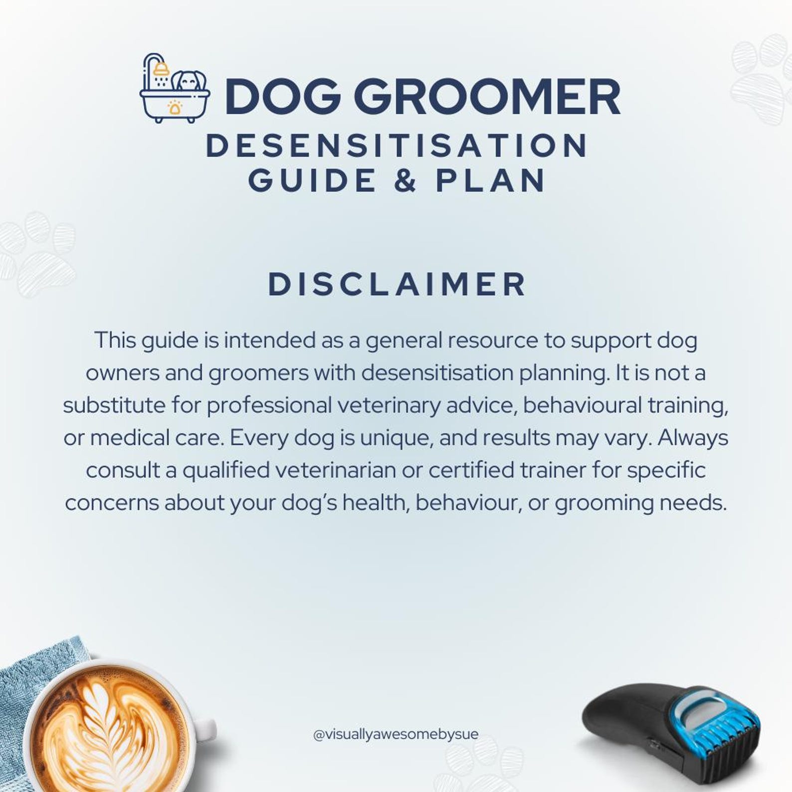 Dog Grooming Desensitisation Guide and Plan INSTANT Digital Download ...