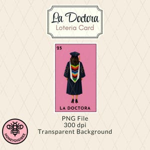 Tarjeta rosa de lotería La Doctora (sublimación PNG), adornos para birrete de graduación, regalo de doctorado, decoración para graduados