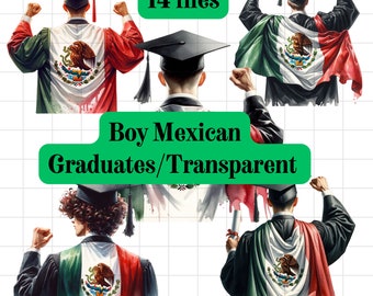 MEXICAN BOY GRADUATES Watercolor 14 transparent 300 dpi png images
