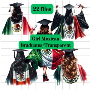 MEXICAN Girl GRADUATES Watercolor 22 transparent 300 dpi png images