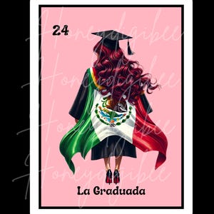 Loteria Graduacion Cabello Rojo, La Graduada Latina Graduacion PNG