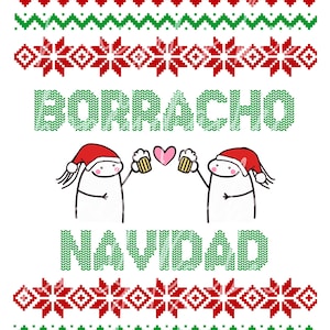 Pull moche espagnol amusant Borracho Navidad Png