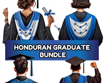 Honduras Abschlussfeier Clipart Bundle: Jahrgang 2025 (Digitaler Download)