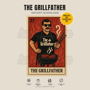 Lotería divertida de papá a la parrilla PNG, broma de papá a la parrilla, Día del Padre PNG, descarga digital instantánea