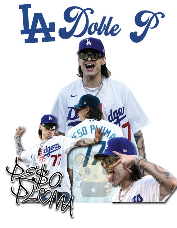 Peso Pluma Los Angeles Dodgers Baseball Jersey - Worldwide Shipping