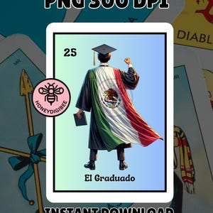 Loteria Graduation PNG, El Graduado Clipart, Pobieranie cyfrowe, Klasa 2025, Projekt ukończenia szkoły