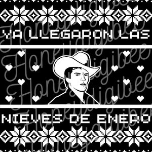 CHALINO SANCHEZ Ya Llegaron Las Nieves de Enero Suéter Feio Png|Svg Preto e Branco