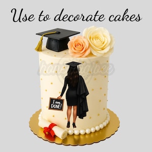 Graduation Clipart for Latina Graduate “I Am Done!” | 12 PNG Images | Digital Download | Party Invitations and Decorations